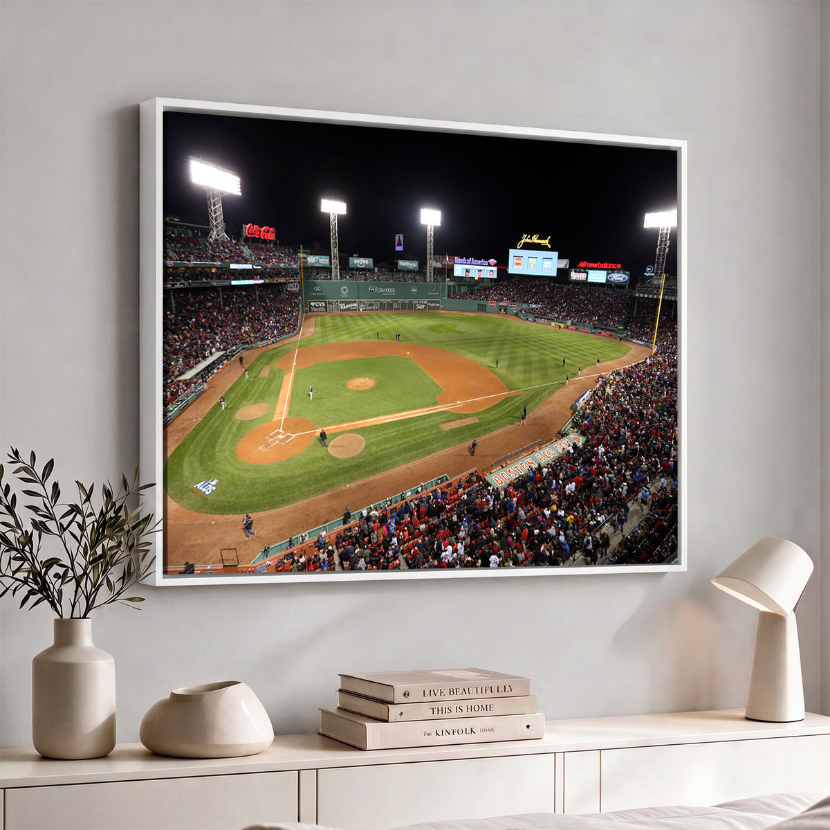 86945D-MGV-CV-36X24 - Fenway Park Boston Red Sox Baseball Stadium Wall Art Canvas Print for Gift Baseball Lover MLB Wall Art College Dorm Wall Decor Baseball Gift