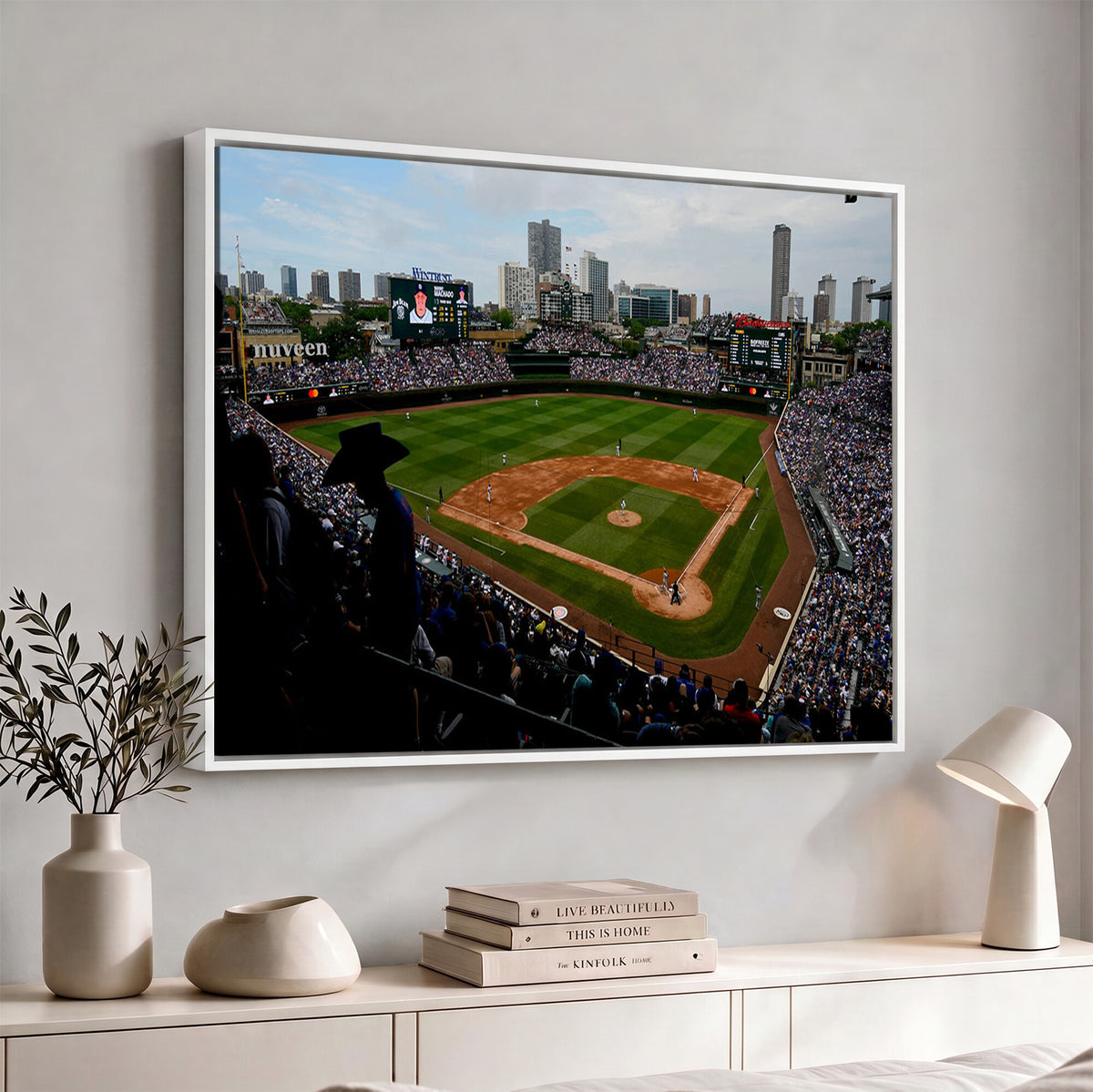 34859D-MGV-CV-36X24 - Chicago Cubs Baseball Team Print - Wrigley Field Stadium