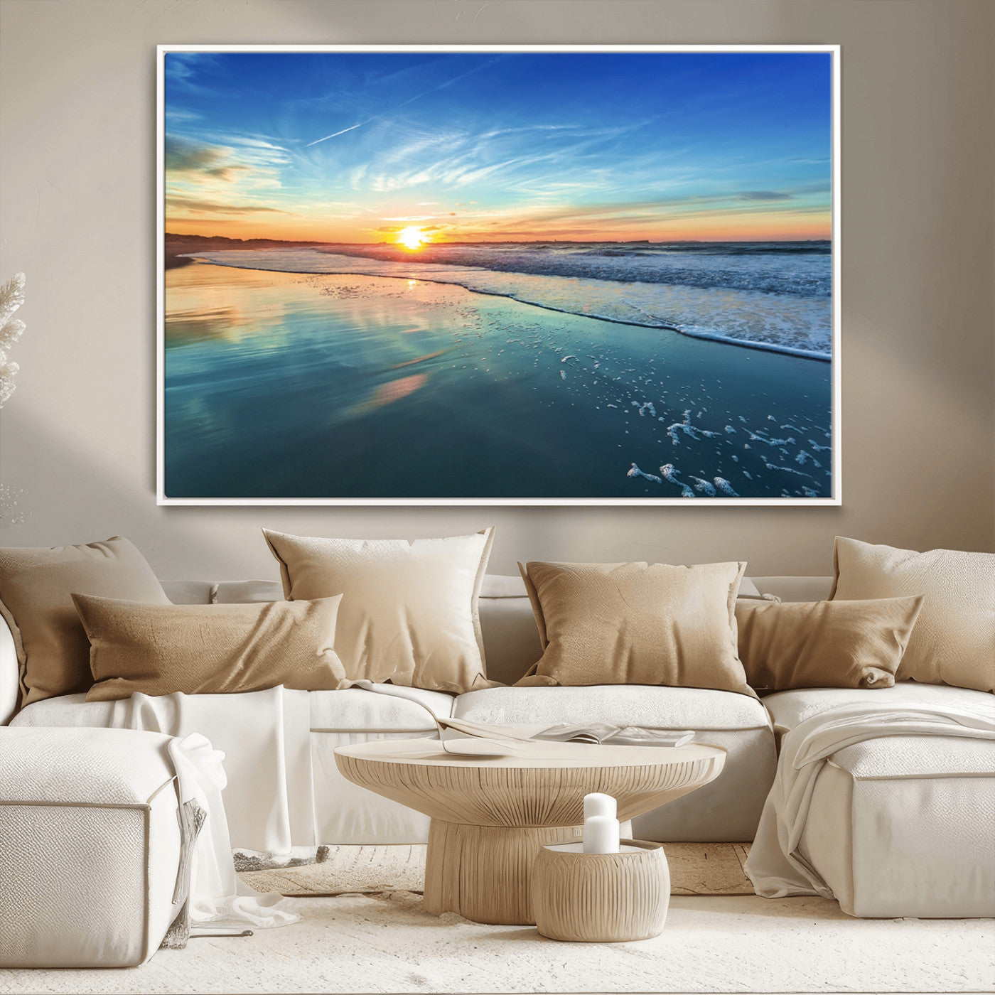 MGV-FC-36X24 - Blue Sky and Beach Wall Art Canvas Print