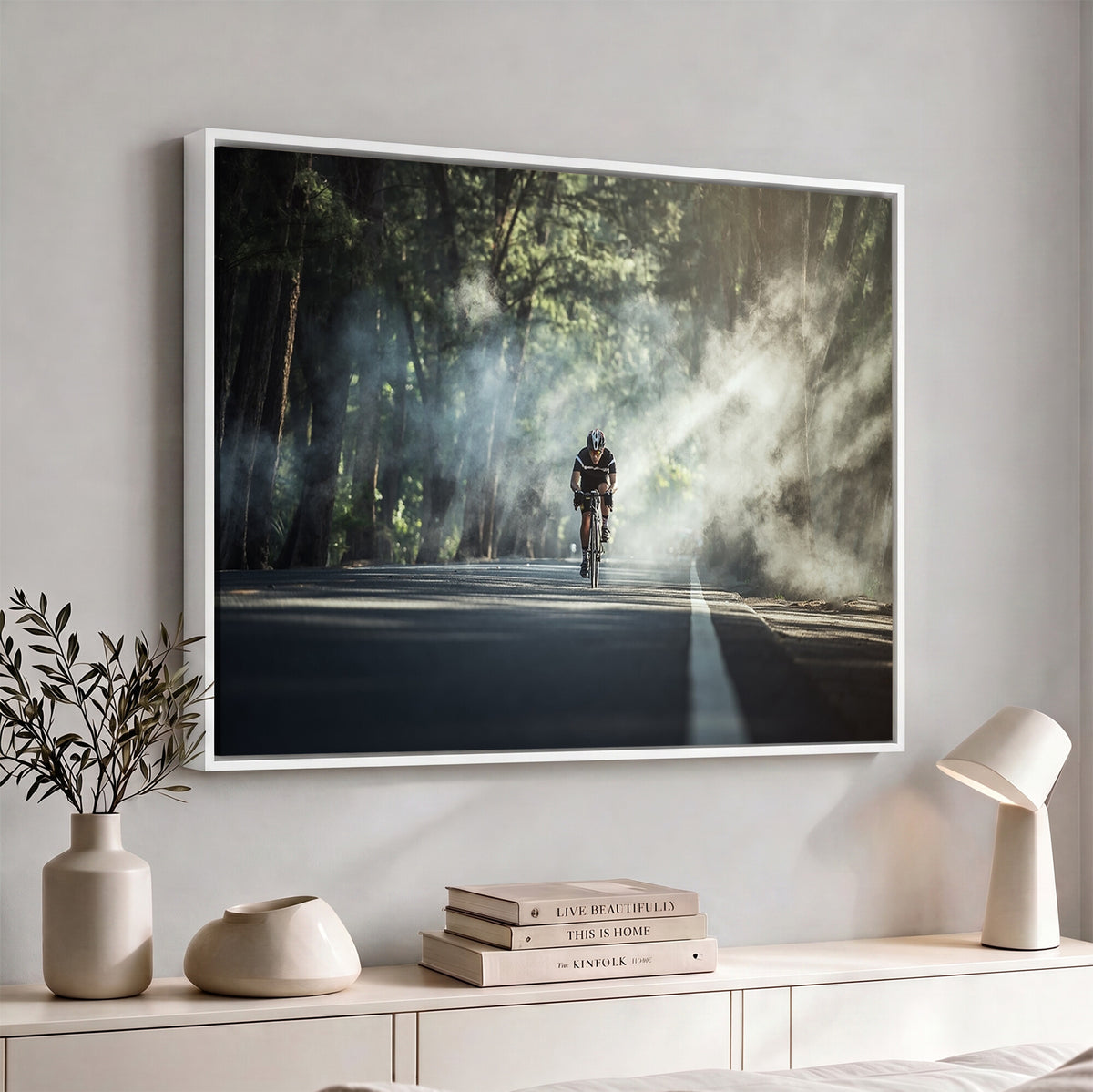 60298-MGV-CV-36X24 - Cycling Road Bike in the Morning, Cycling Road Bike Canvas Print
