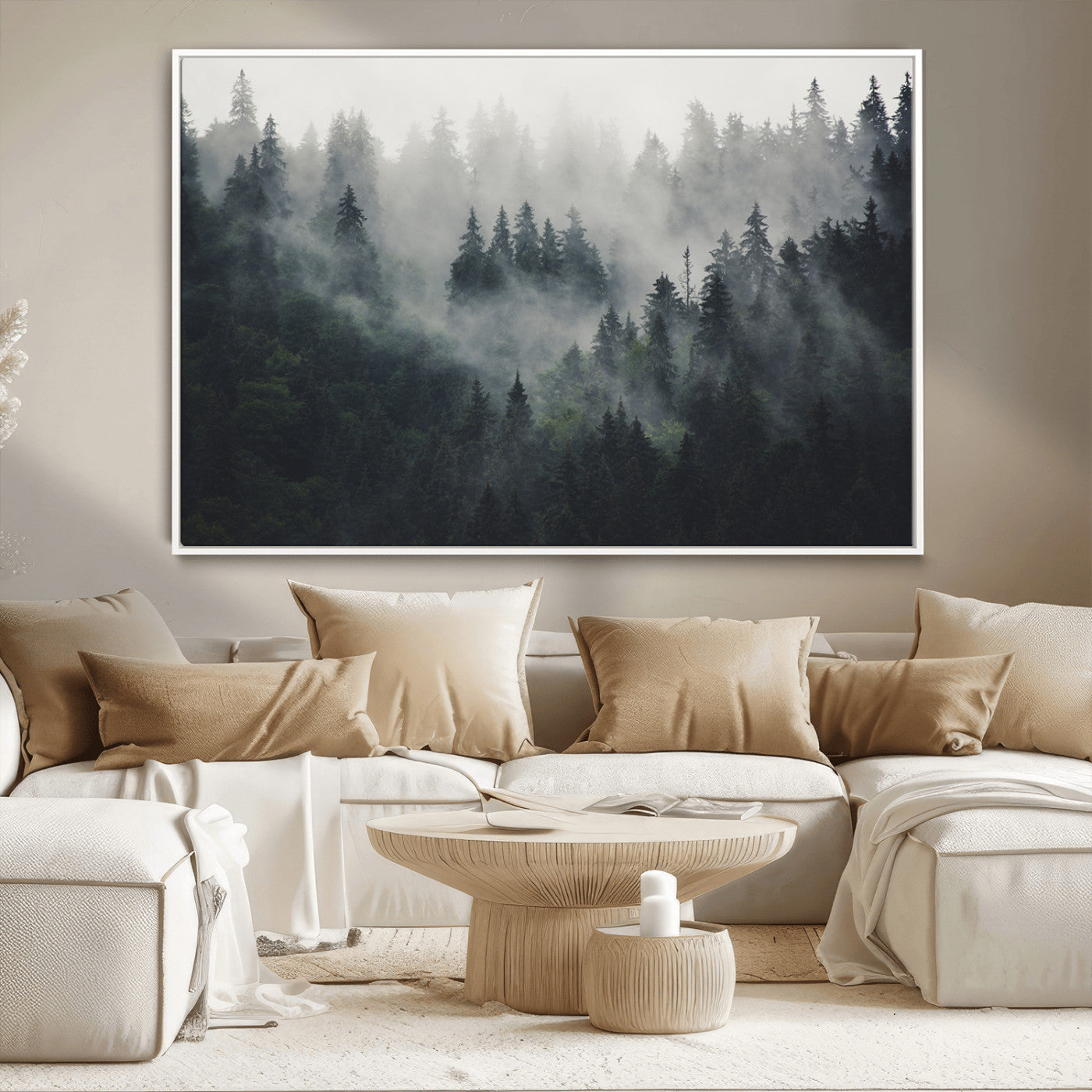 MGV-FC-36X24 - Nature Wall Decor - Serene Triptych Nature Print – Woodland Landscape Decor for Living Room or