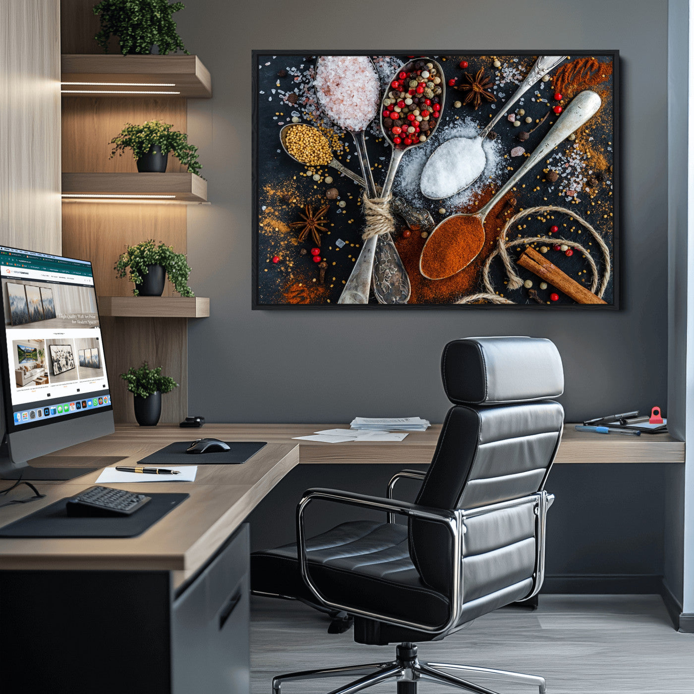 88449-MGV-CV-36X24-Spices and Seasonings Canvas Wall Art – Colorful Triptych Kitchen Decor – Culinary Art for Dining Room – Ready to Hang
