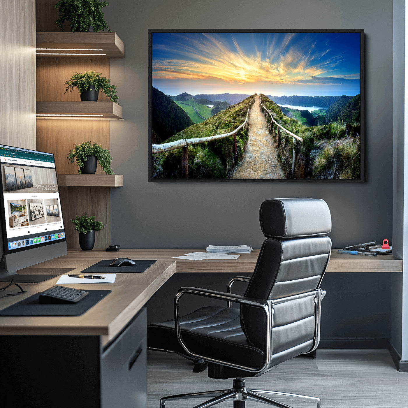 58887-MGV-CV-36X24-Mountain Landscape Wall Art Canvas Print