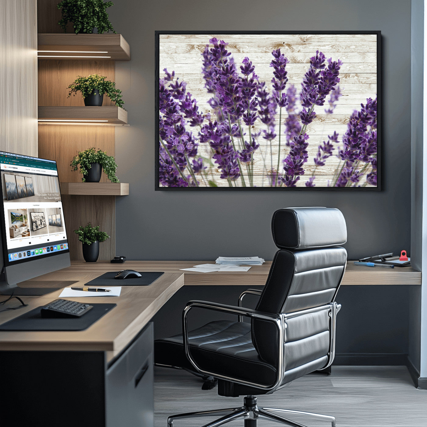 35576-MGV-CV-36X24-Lavender Canvas Wall Art Flower Print