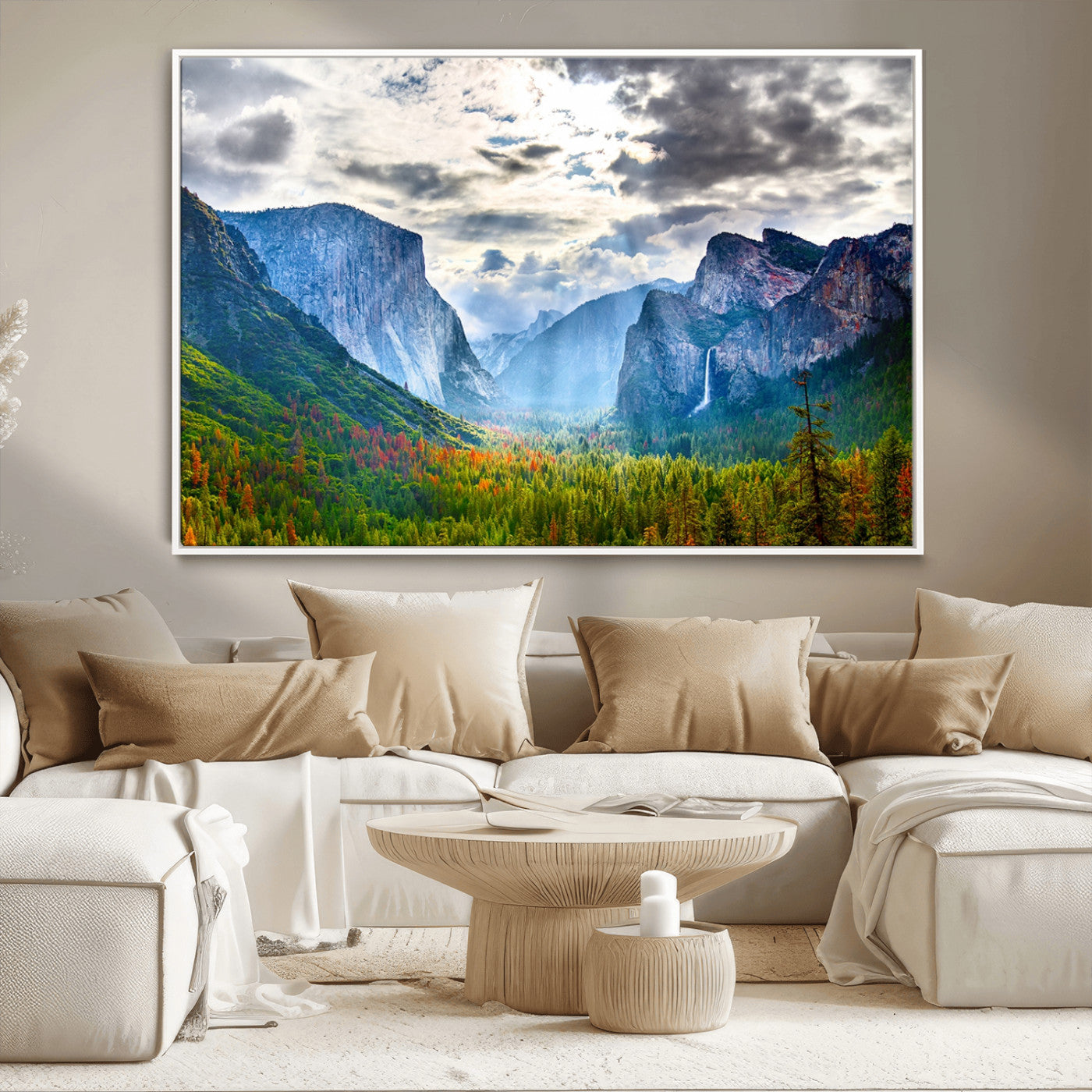 MGV-FC-36X24 - Yosemite Park Half Dome 3 Panel Canvas Print | Large Giclée Landscape Wall Art for Living Room,