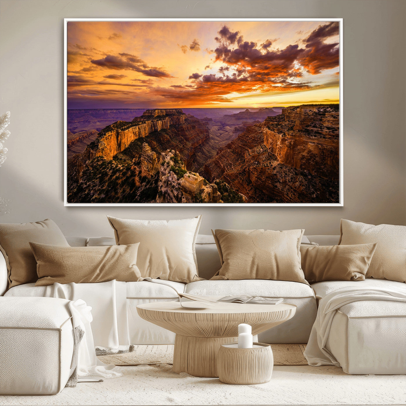 MGV-FC-36X24 - Mesmerizing Sunset from Grand Canyon Nal Park Wall Art, Grand Canyon Canvas Print