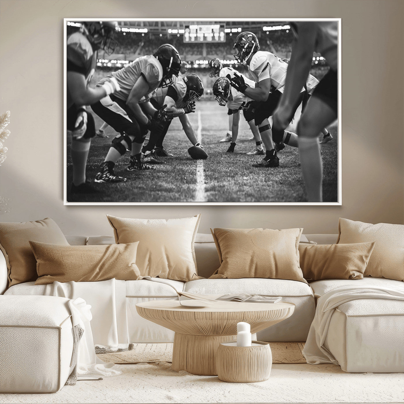 MGV-FC-36X24 - American Football Wall Art Canvas Print, Stadium Sport Wall Art Print