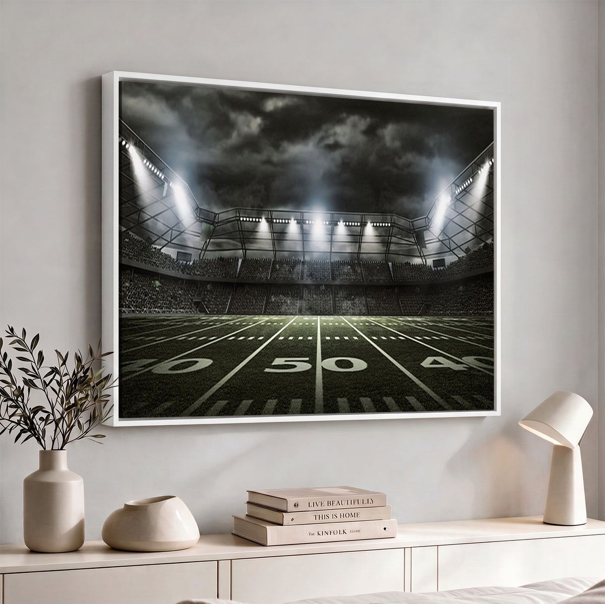 90107-MGV-CV-36X24 - American Football Stadium Wall Art Canvas Print, Stadium Sport Wall Art Print