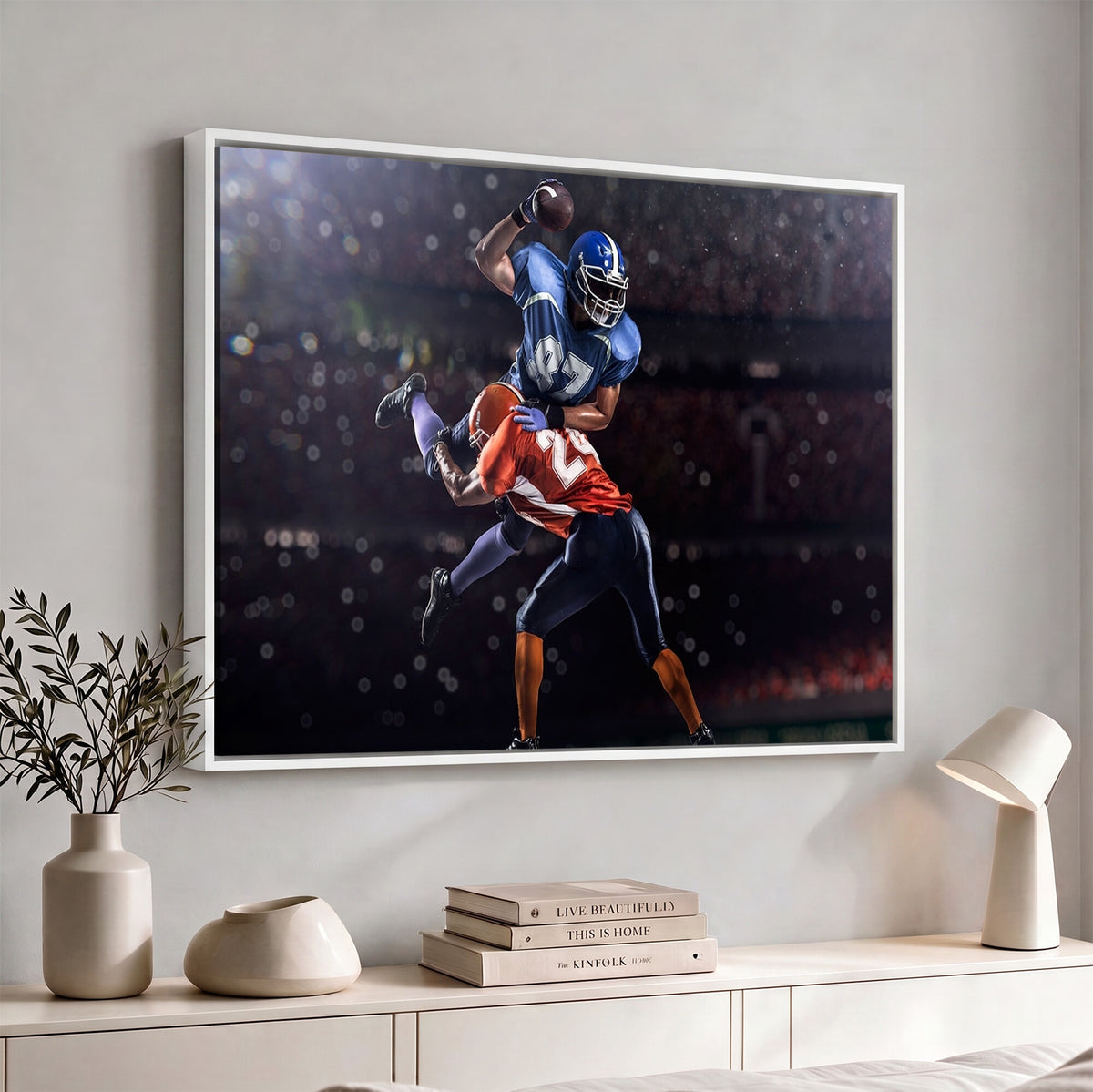 76491-MGV-CV-36X24 - American Football Wall Art Canvas Print, Stadium Sport Wall Art Print