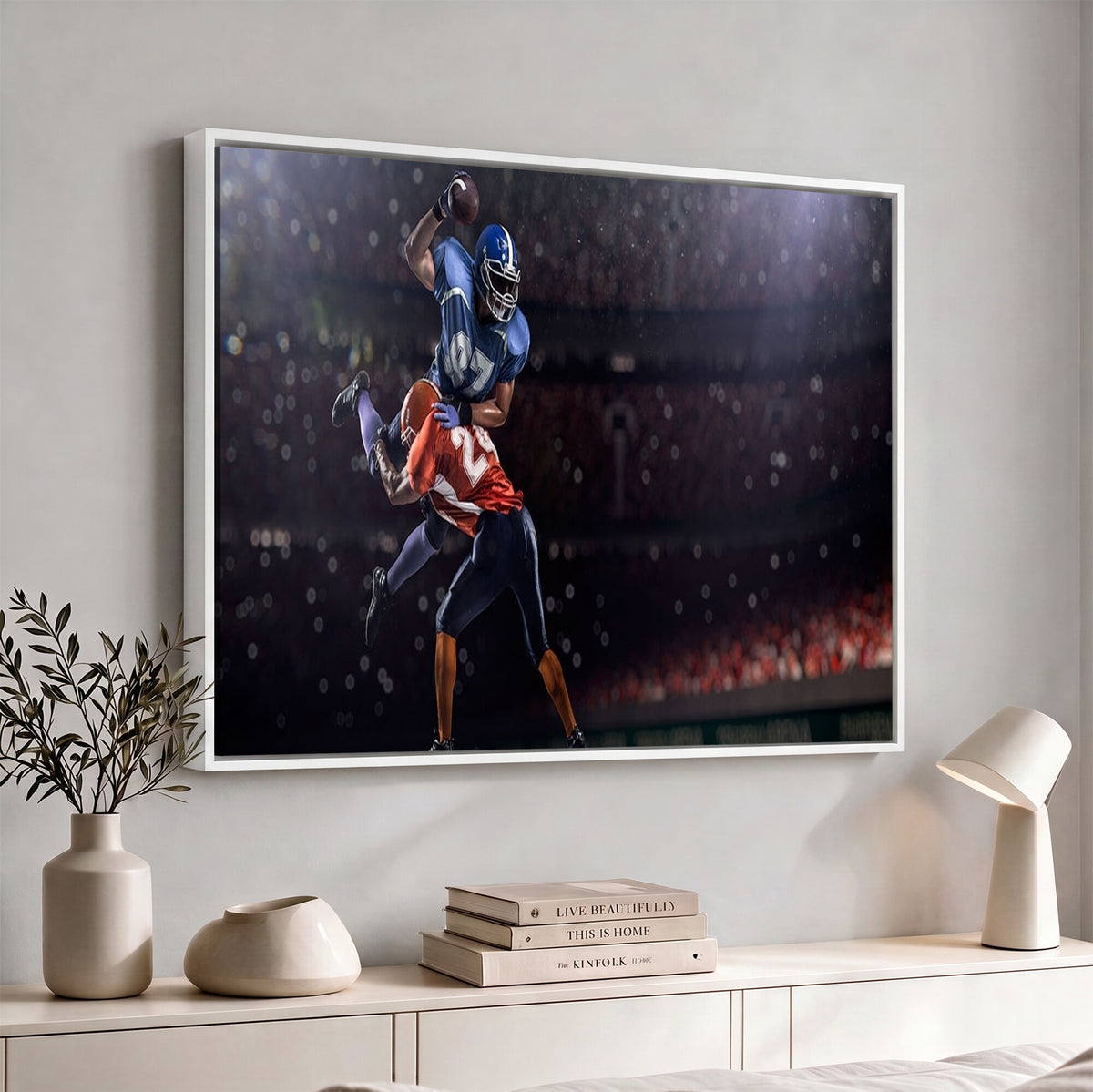 68009-MGV-CV-36X24 - American Football Wall Art Canvas Print, Stadium Sport Wall Art Print