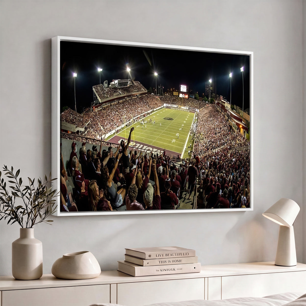 94126-MGV-CV-36X24 - Washington-Grizzly Stadium Canvas Wall Art | Exciting Game Night Atmosphere in Panoramic View