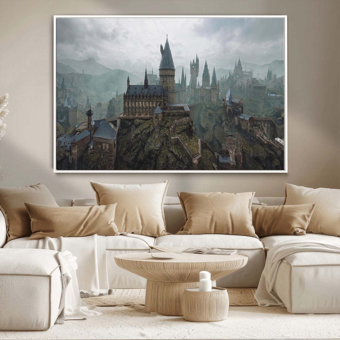 MGV-FC-36X24 - Disney Castle Wall Art Canvas Print, Living Kids Home Room Decor Art Print