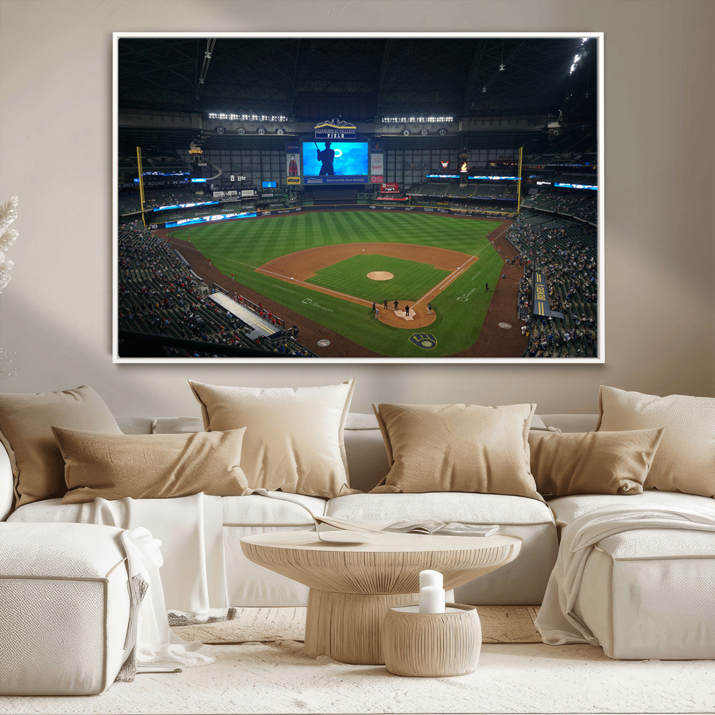MGV-FC-36X24 - Milwaukee Brewers Baseball Art Print - American Family Field Stadium Wall Art Canvas Print