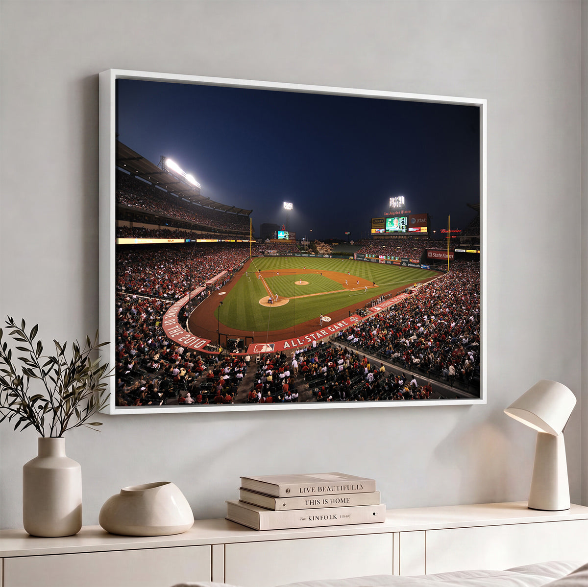 88896-MGV-CV-36X24 - Los Angeles Angels Baseball Team Print, Anaheim Angel Stadium Wall Art