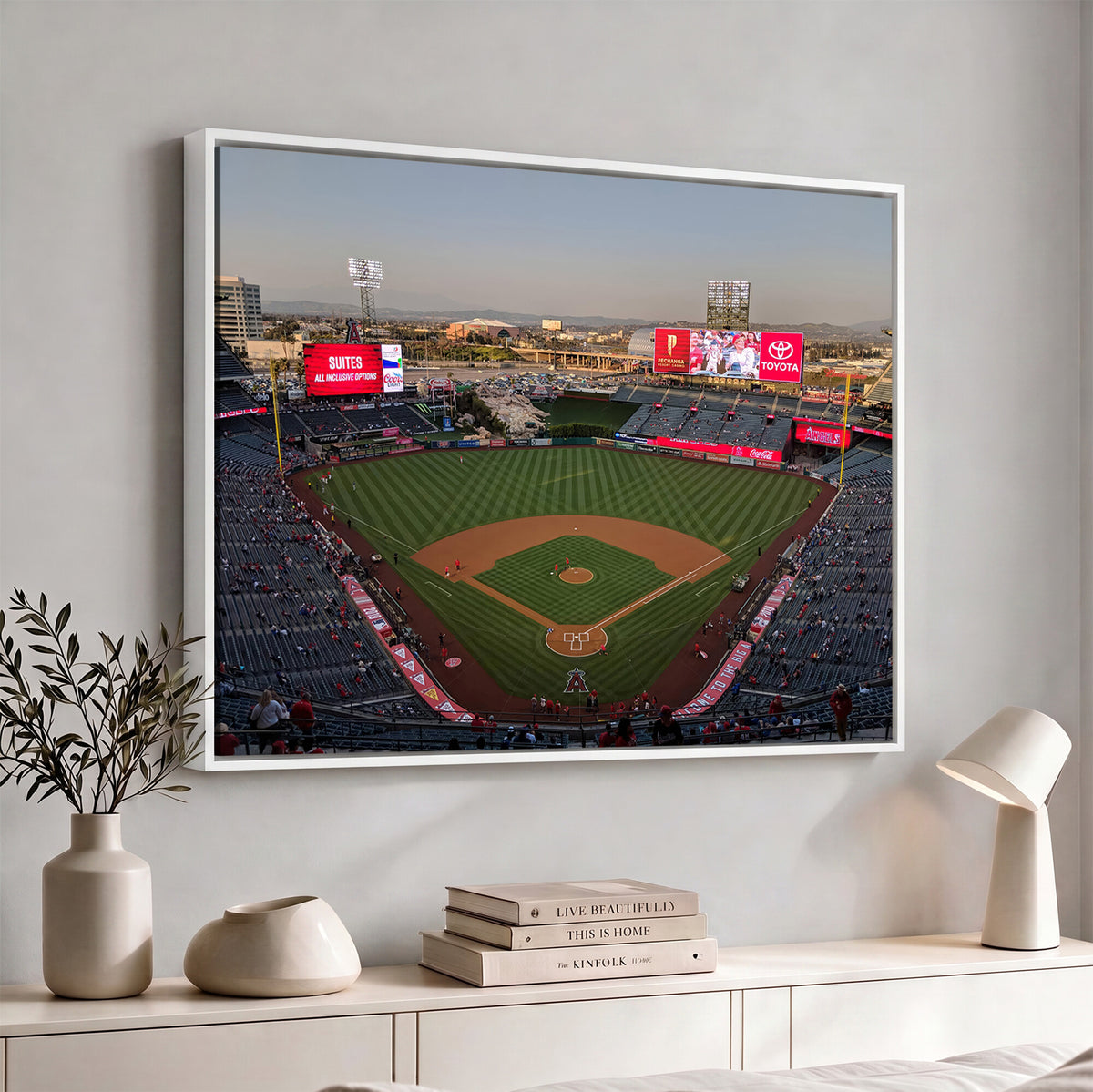 45864-MGV-CV-36X24 - Los Angeles Angels Baseball Canvas Print, Anaheim Angel Stadium Wall Art