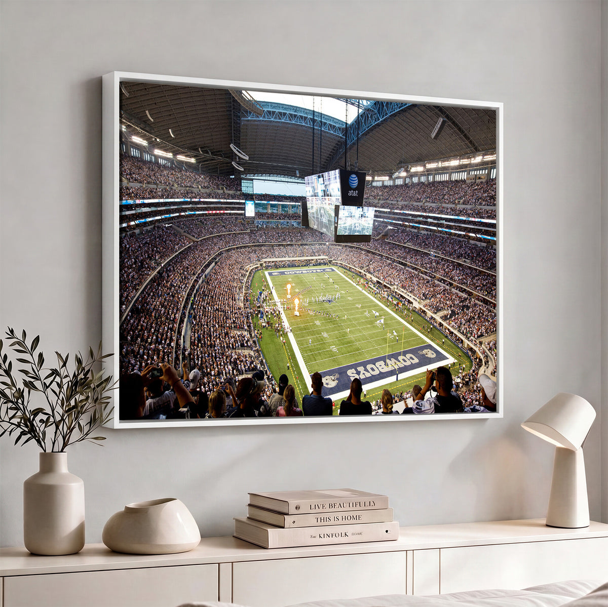 82096-MGV-CV-36X24 - Dallas Cowboys Football Team Print - Arlington AT&T Stadium Wall Art Canvas Print