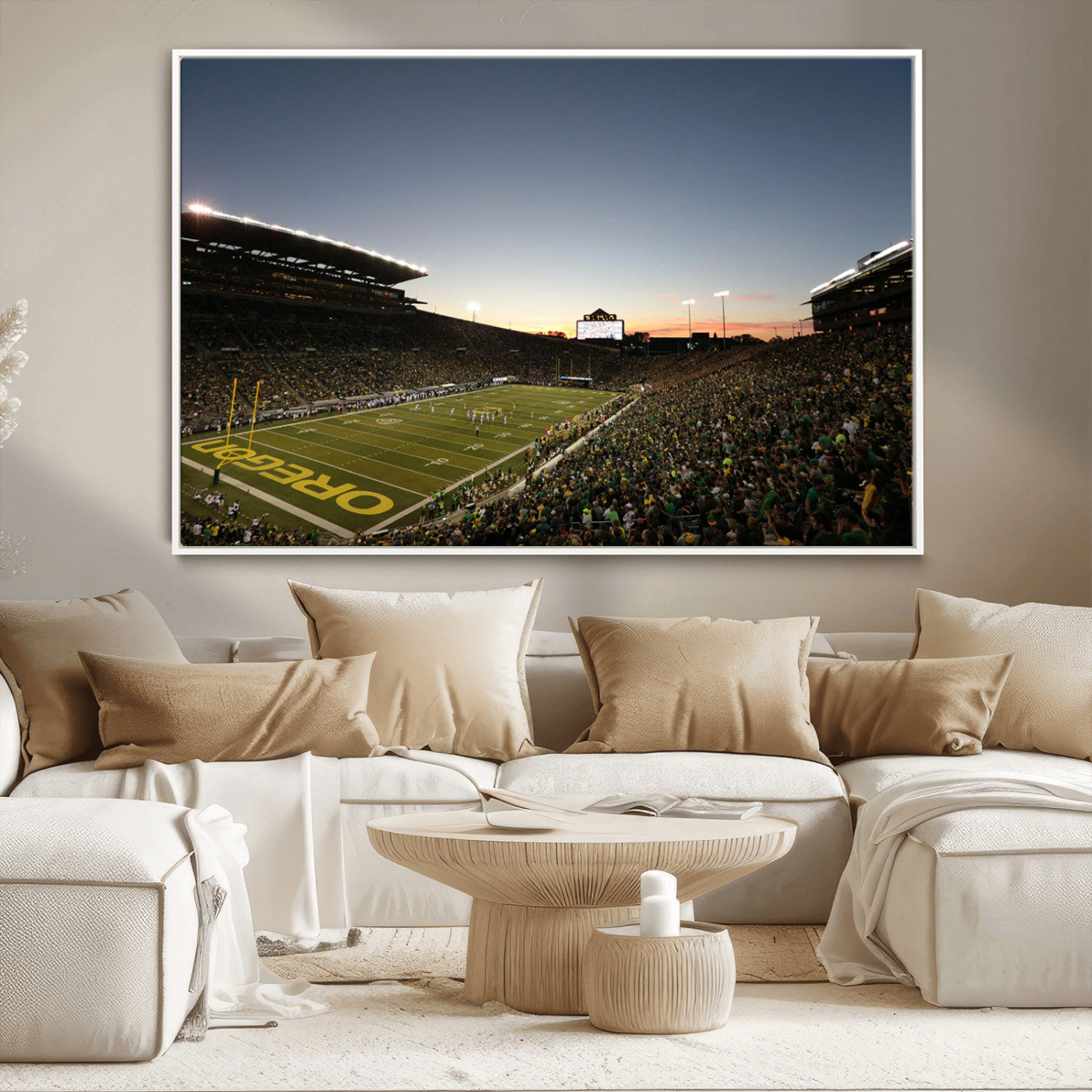 MGV-FC-36X24 - Oregon Ducks Football Team Print - Eugene Autzen Stadium Wall Art Canvas Print