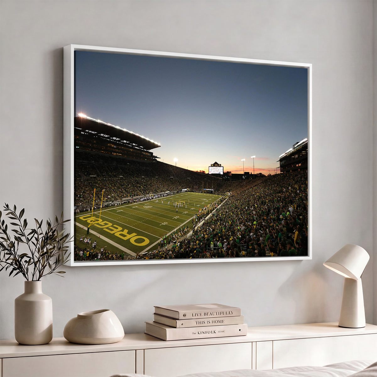 21429-MGV-CV-36X24 - Oregon Ducks Football Team Print - Eugene Autzen Stadium Wall Art Canvas Print