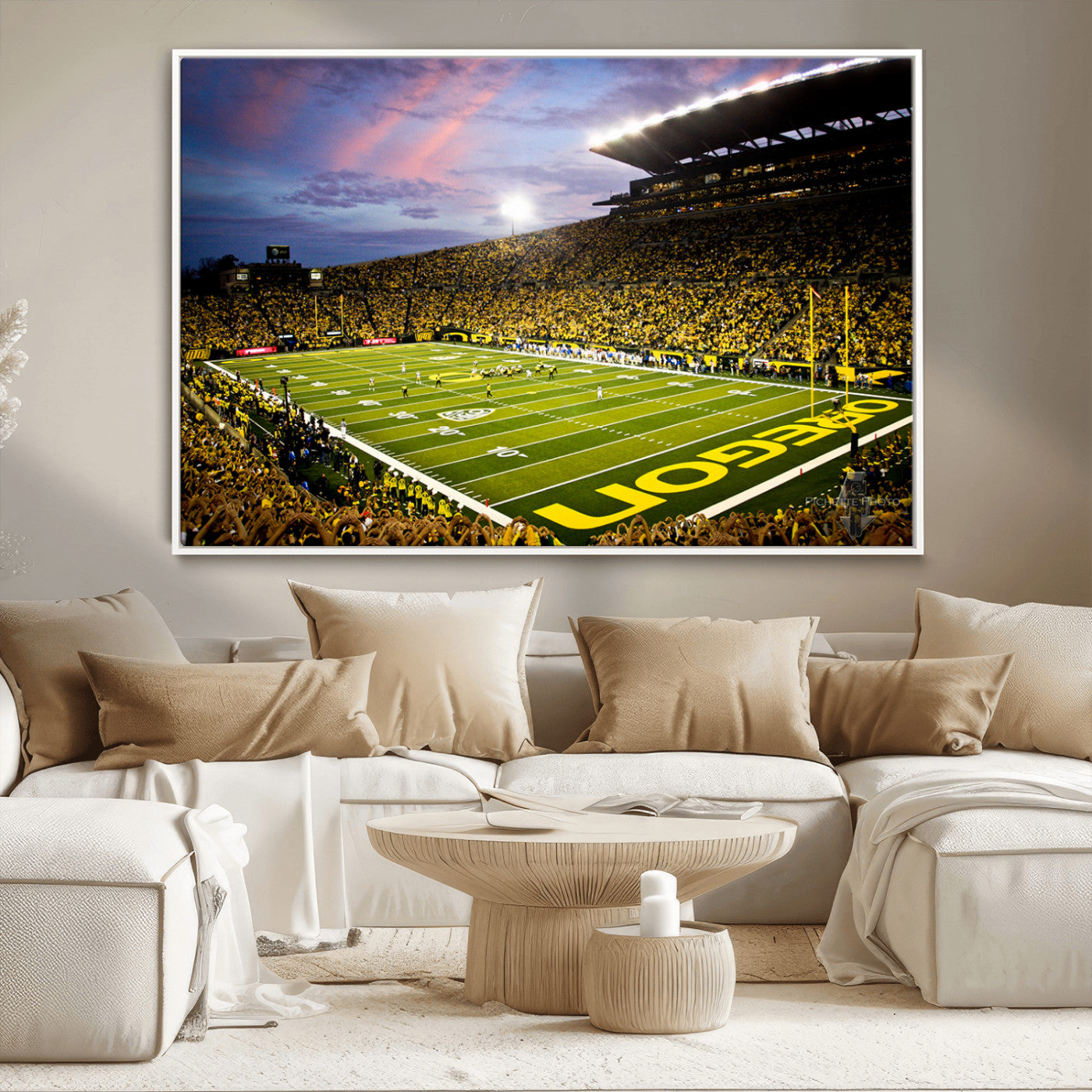 MGV-FC-36X24 - University of Oregon Ducks Football Team Print - Eugene Autzen Stadium Wall Art Canvas Print