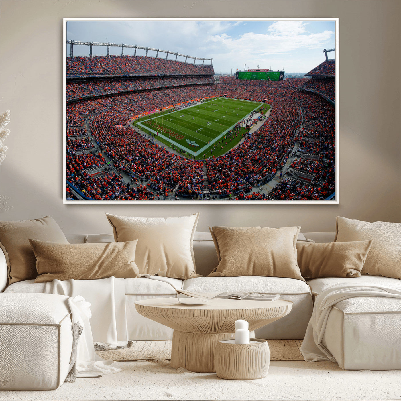 MGV-FC-36X24 - Denver Broncos Football Team Print - Empower Field Mile High Stadium Wall Art Canvas Print