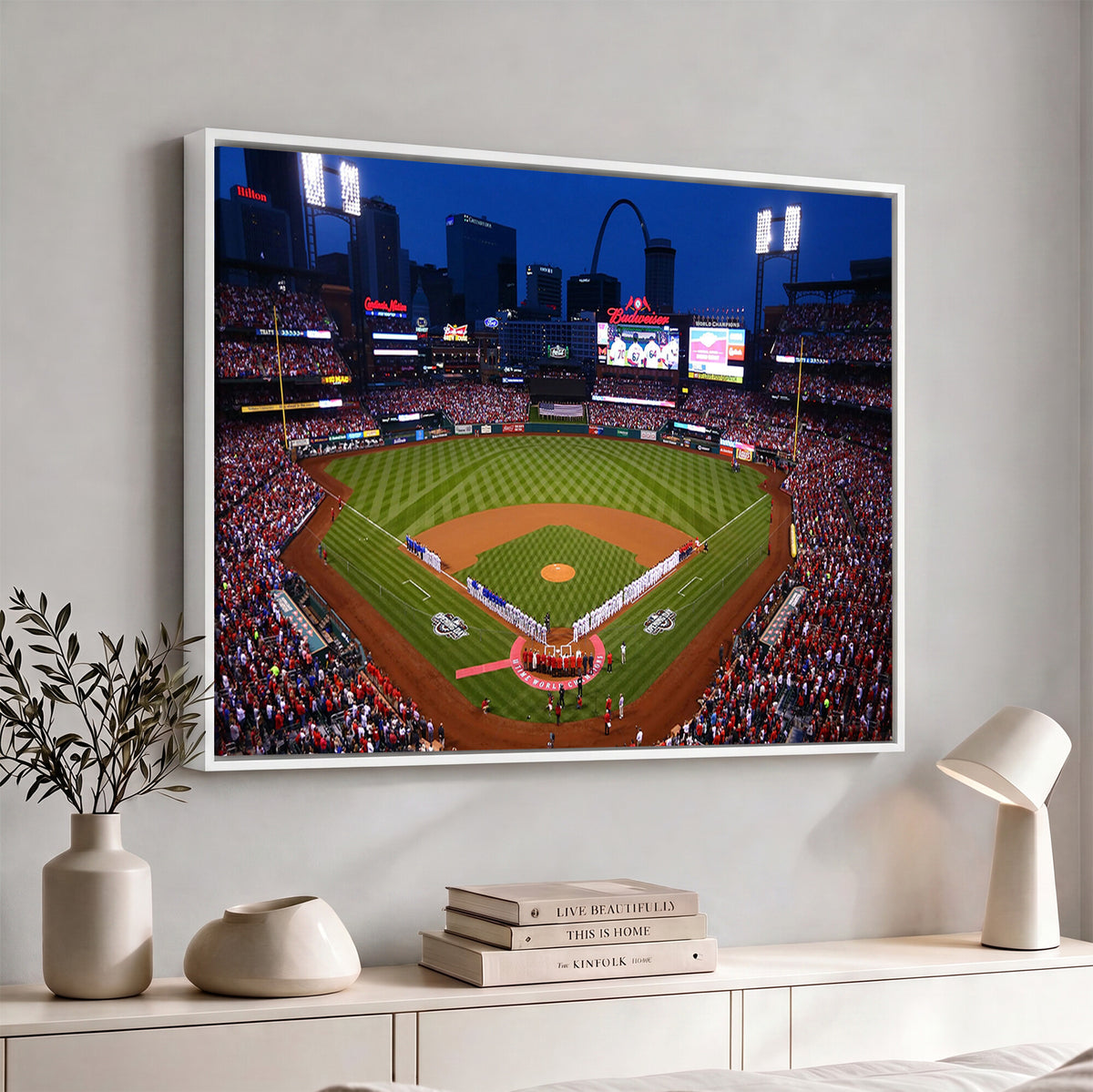 11925-MGV-CV-36X24 - St. Louis Cardinals Baseball Team Print, Busch Stadium Wall Art