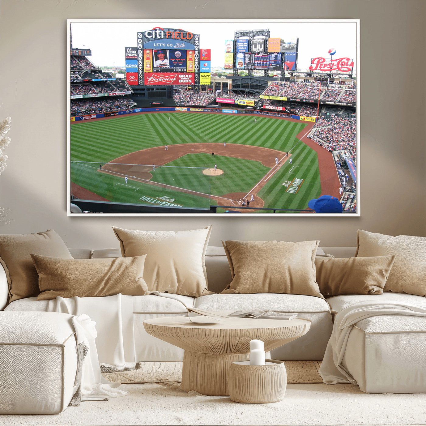 MGV-FC-36X24 - New York Mets Baseball Team Print - Citi Field Baseball Stadium Wall Art Canvas Print