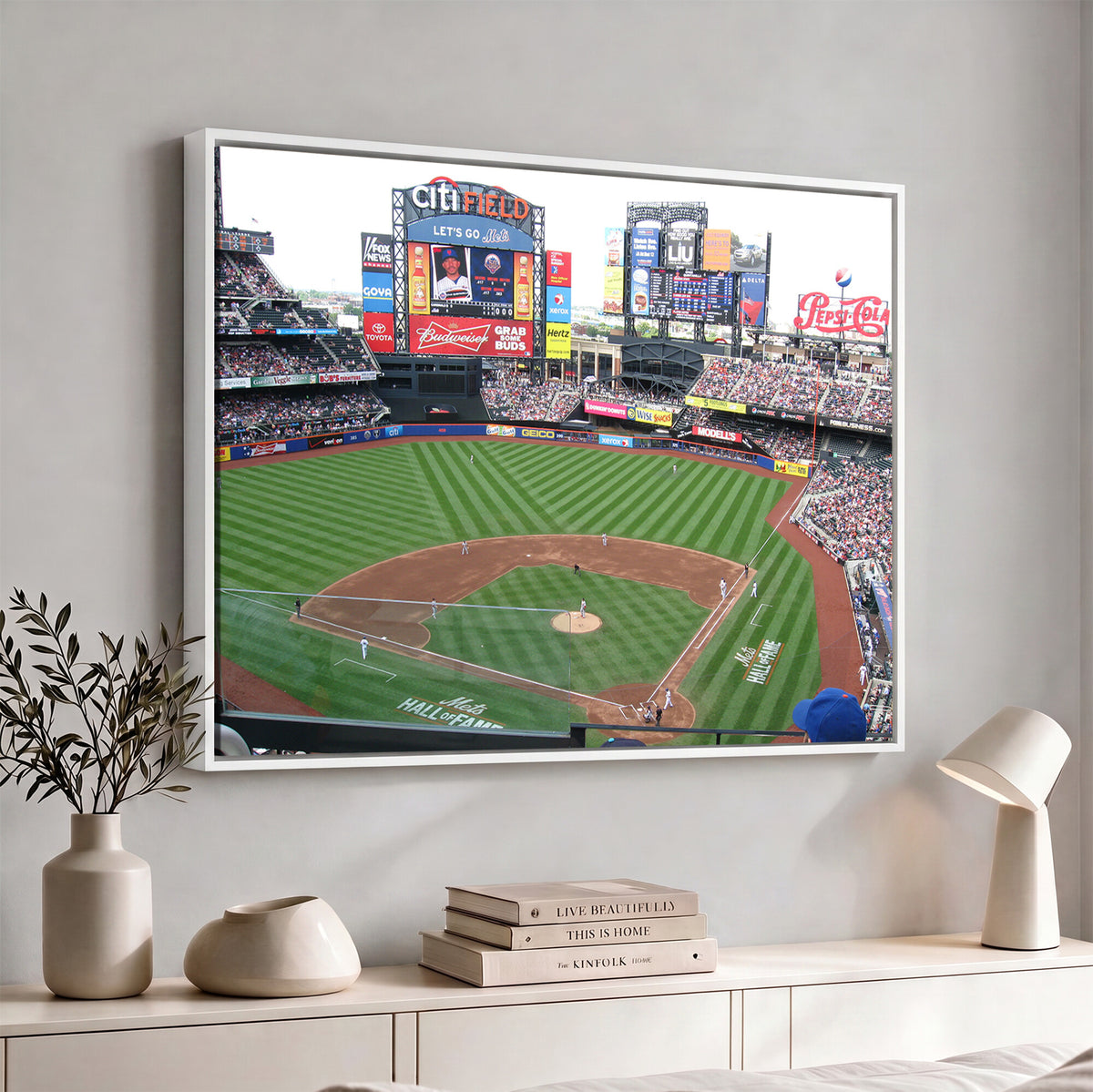 64829-MGV-CV-36X24 - New York Mets Baseball Team Print, Citi Field Baseball Stadium Wall Art