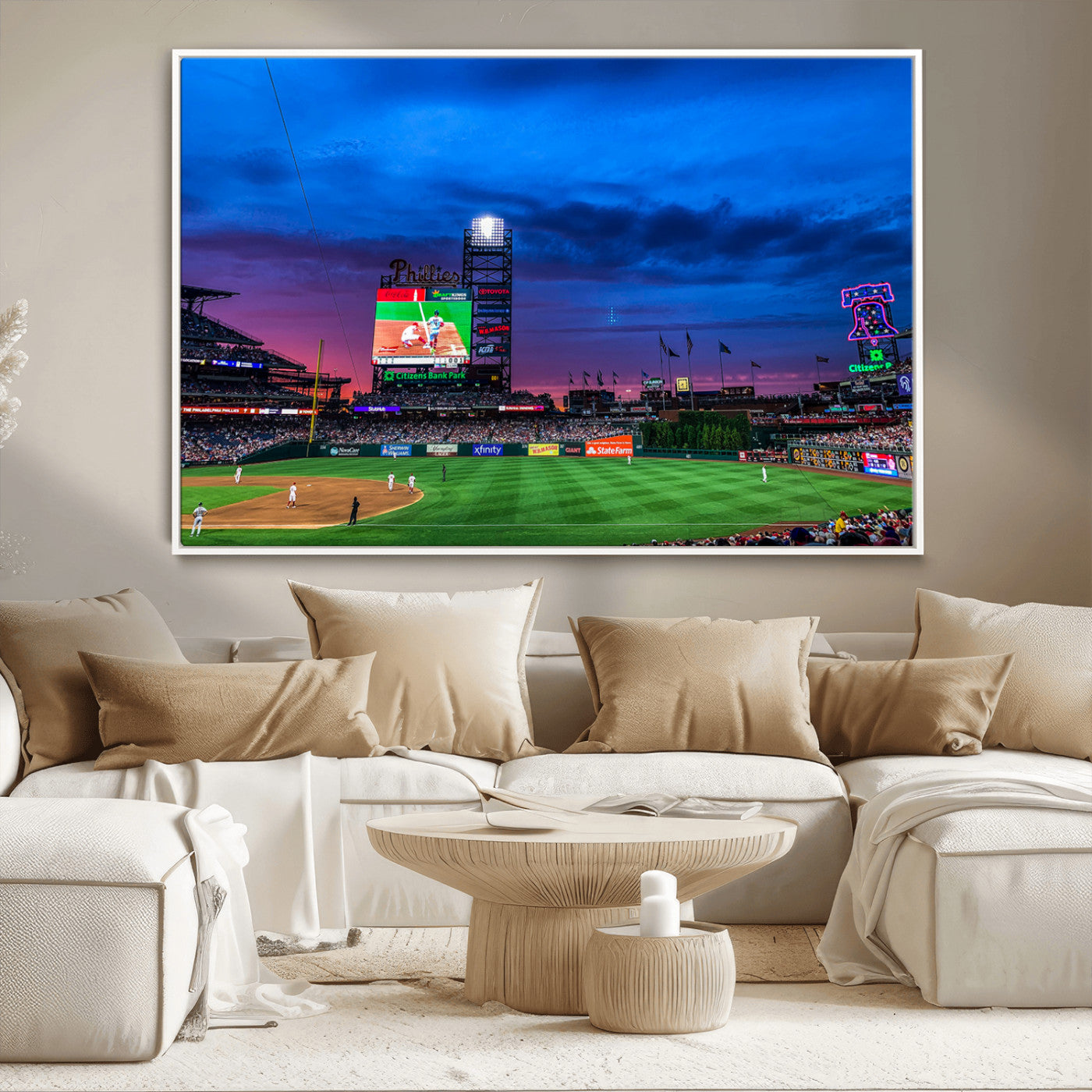 MGV-FC-36X24 - Philadelphia Phillies Baseball Team Print - Philadelphia Citizens Bank Park Stadium Canvas Wall Art