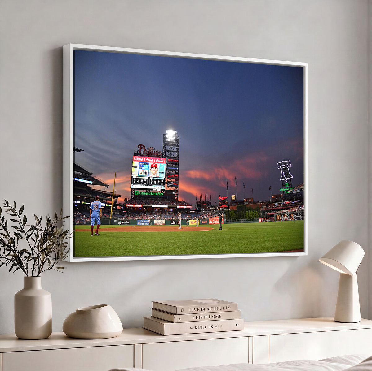22594-MGV-CV-36X24 - Philadelphia Phillies Baseball Print - Philadelphia Citizens Bank Park Stadium Wall Art, Phillies
