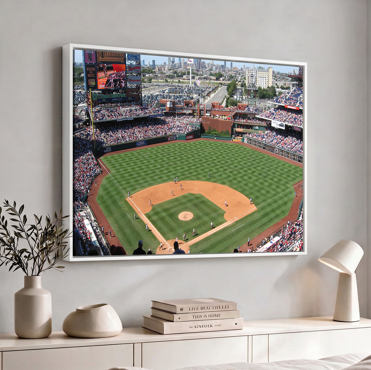85755-MGV-CV-36X24 - Philadelphia Phillies Baseball Team Print - Philadelphia Citizens Bank Park Stadium Wall Art Canvas