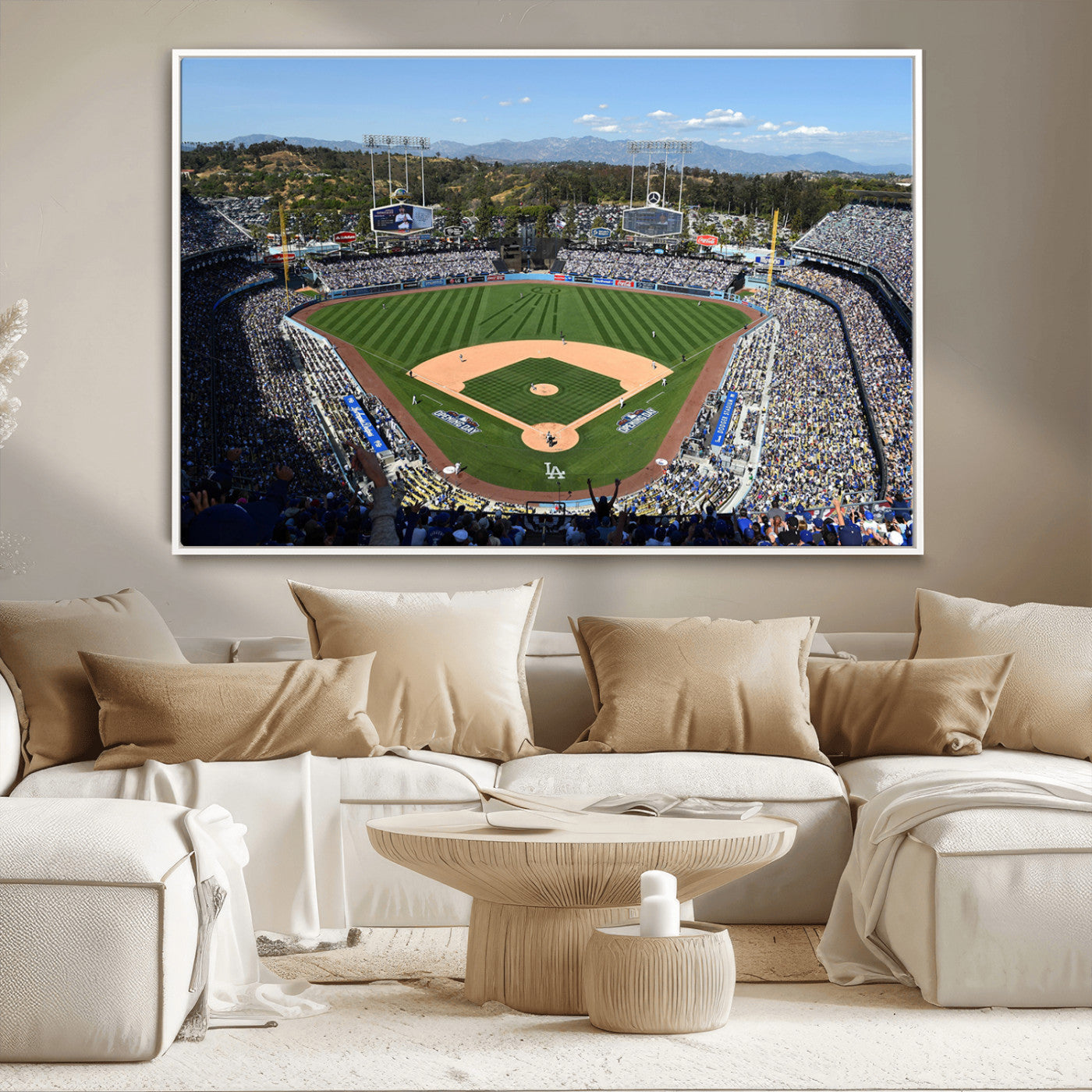 MGV-FC-36X24 - Los Angeles Dodgers Dodger Stadium Wall Art Canvas Print - MLB Baseball Stadium Wall Art Canvas