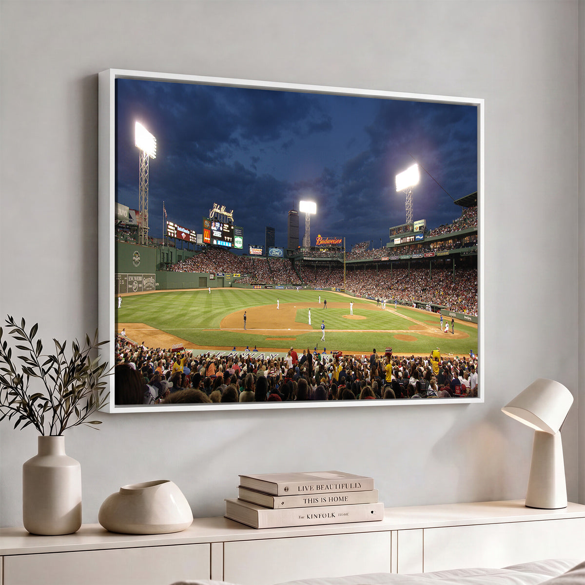 85099-MGV-CV-36X24 - Boston Red Sox Baseball Team Print Canvas, Massachusetts Fenway Park Stadium Wall Art