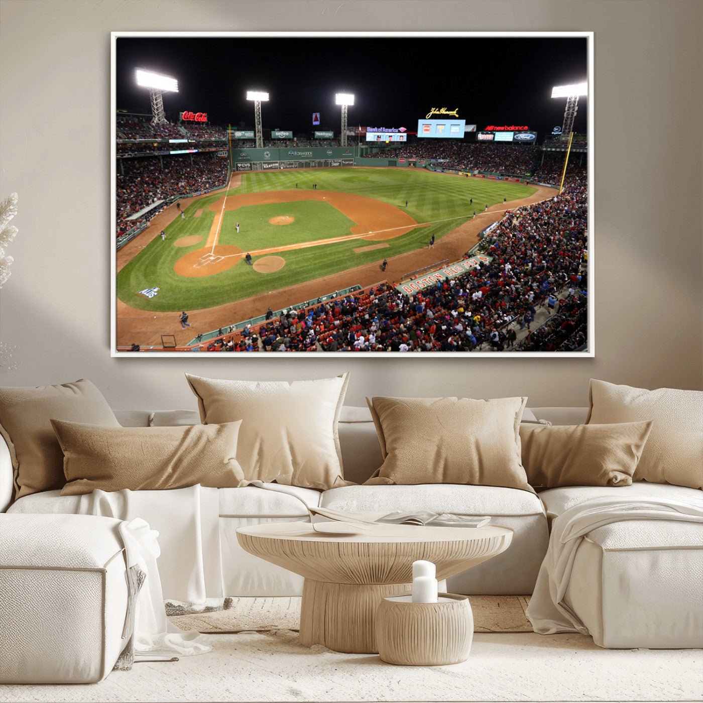 MGV-FC-36X24 - Boston Red Sox Baseball Team Print - Massachusetts Fenway Park Stadium Wall Art Canvas Print