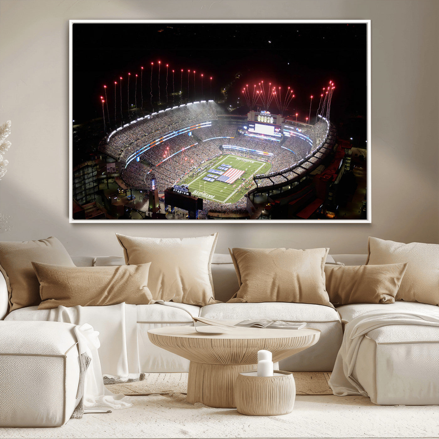 MGV-FC-36X24 - New England Patriots Team Print Wall Art- Foxborough Gillette Stadium Wall Art Canvas Print