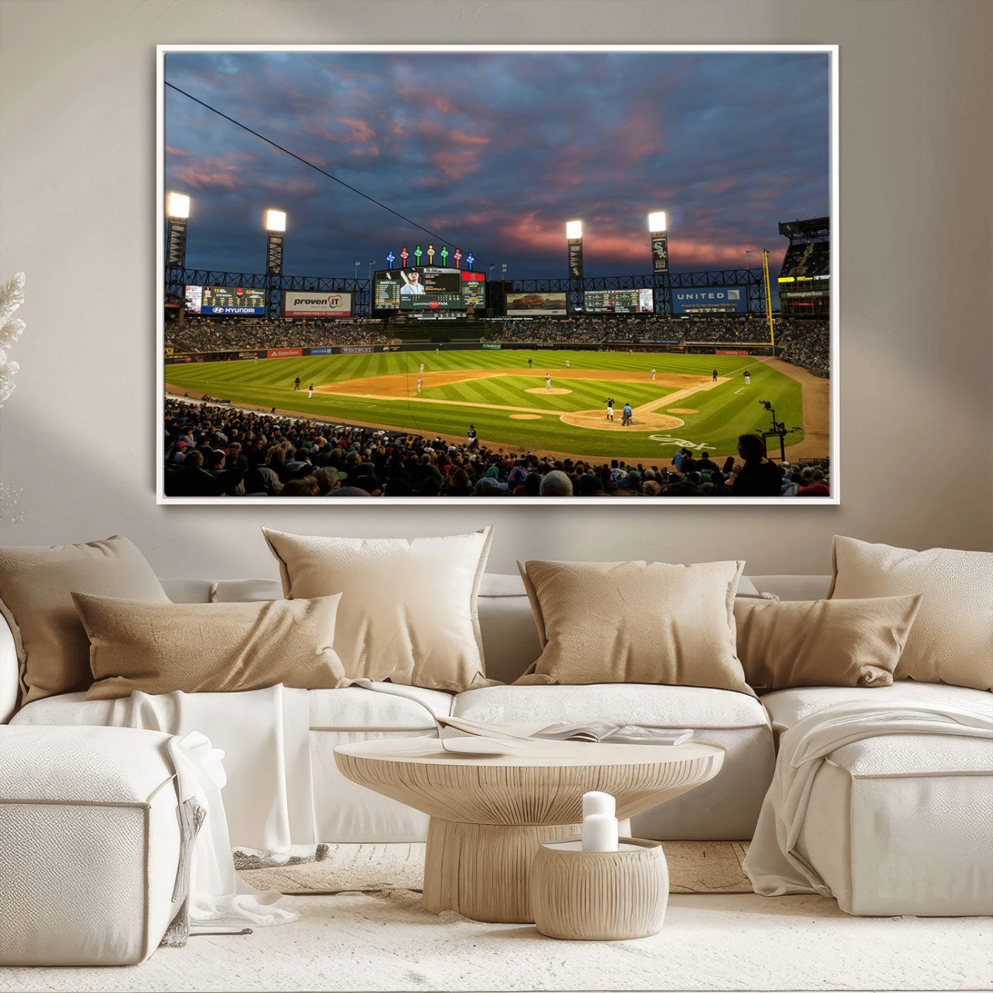 MGV-FC-36X24 - Chicago White Sox Baseball Team Print Canvas- Guaranteed Rate Field Stadium Wall Art Canvas Print