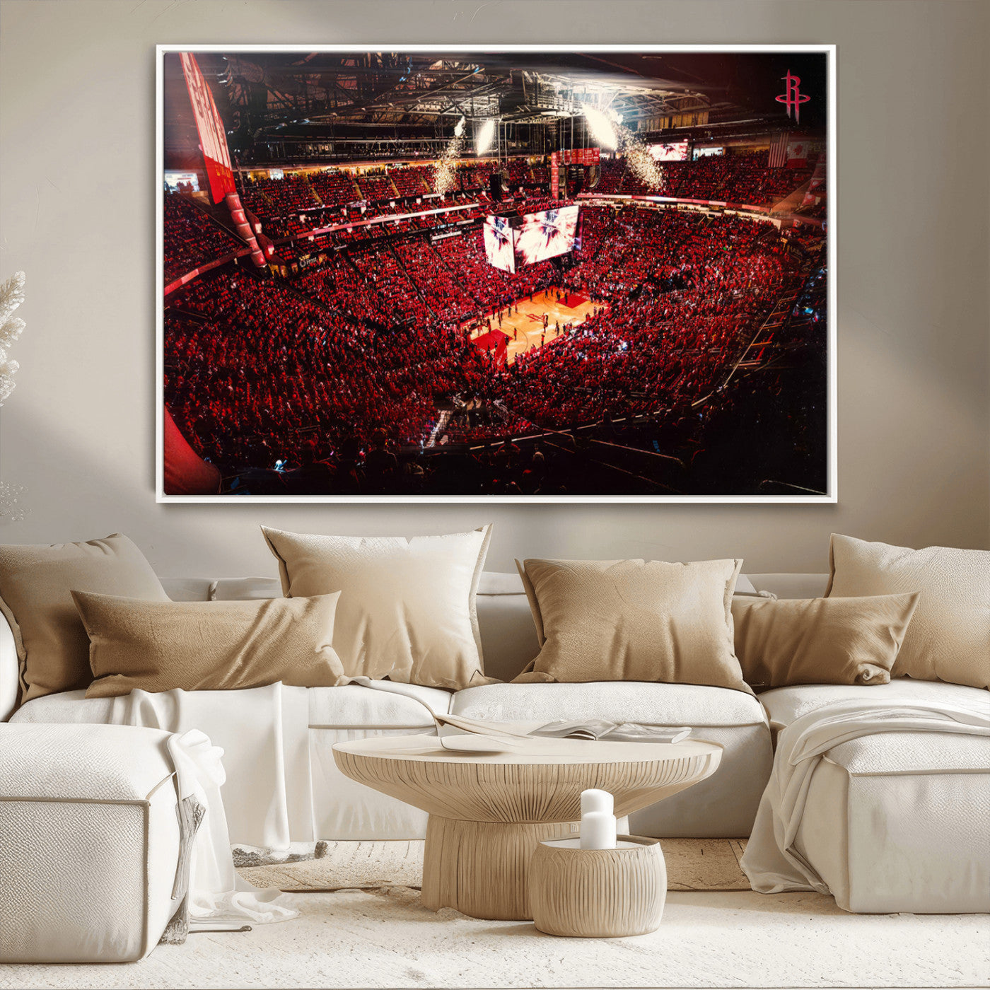 MGV-FC-36X24 - Houston Rockets Basketball Team Print Canvas- Houston Toyota Center Stadium Wall Art Canvas Print