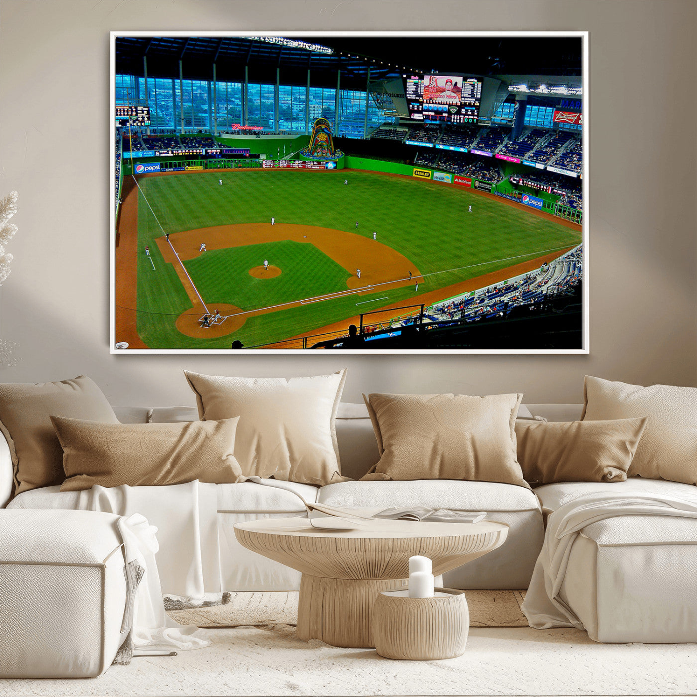 MGV-FC-36X24 - Miami Marlins Baseball Team Print - Miami LoanDepot Park Stadium Wall Art Canvas Print
