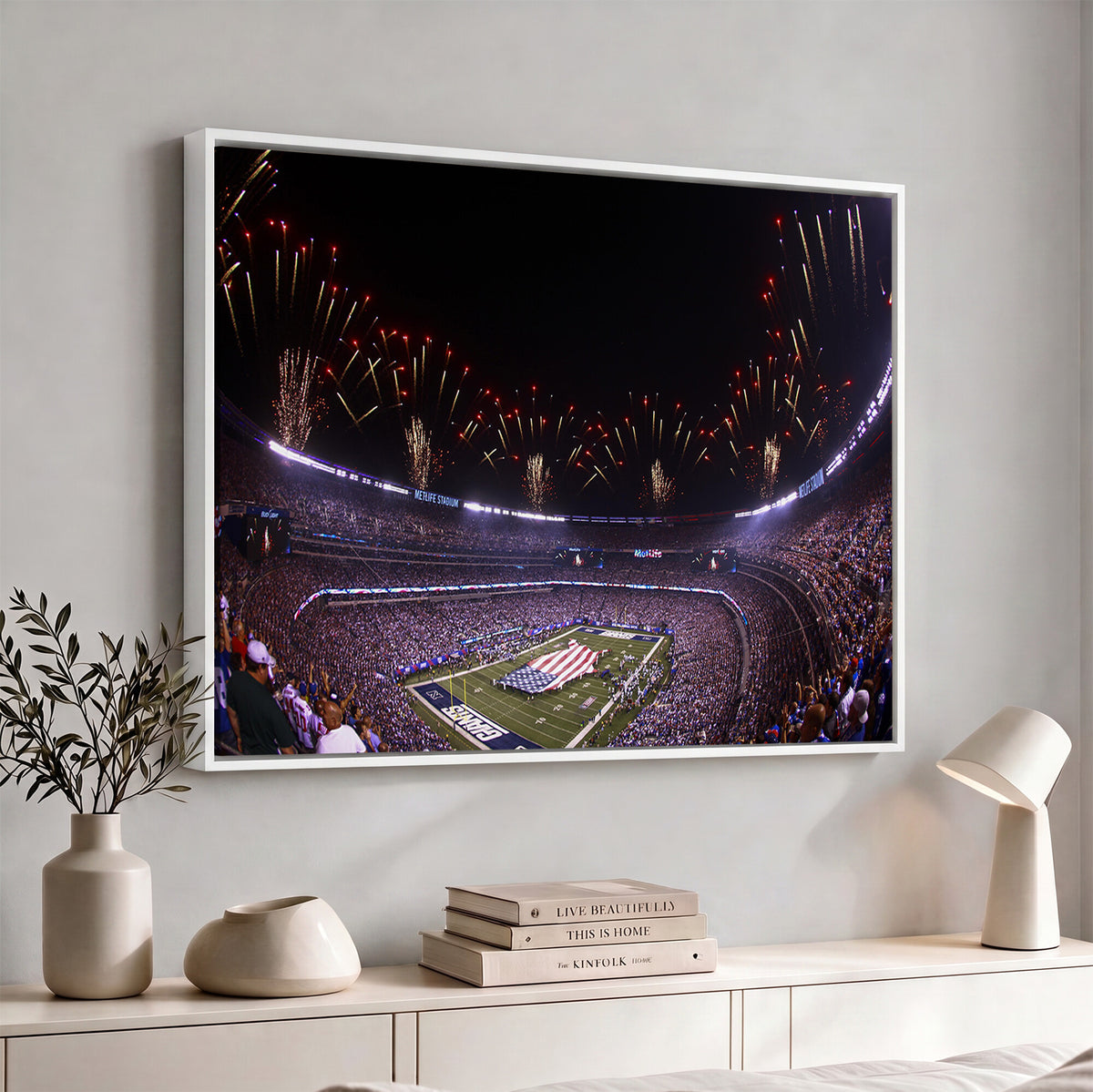 56360-MGV-CV-36X24 - New York Giants Football Team Print, East Rutherford MetLife Stadium Wall Art