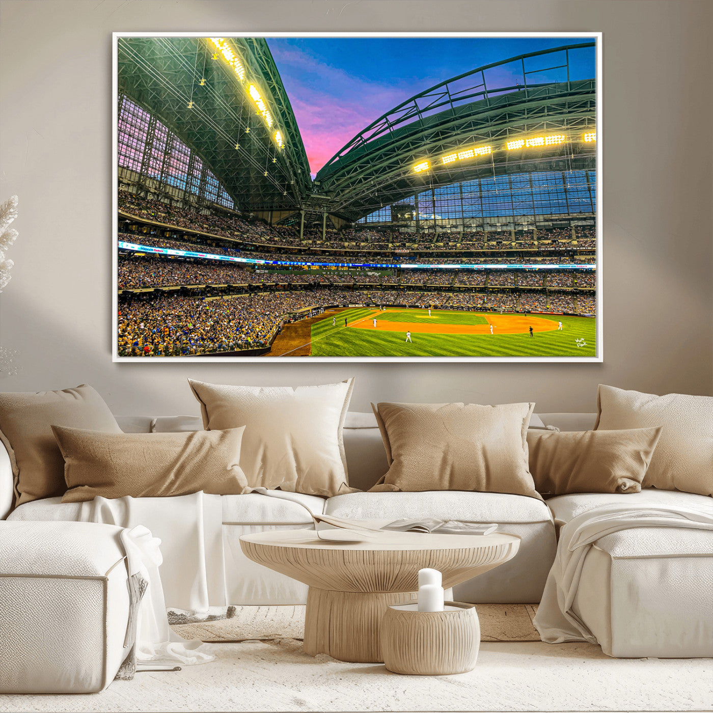 MGV-FC-36X24 - Milwaukee Brewers Baseball Team Print Canvas- American Family Field Stadium Wall Art Canvas Print