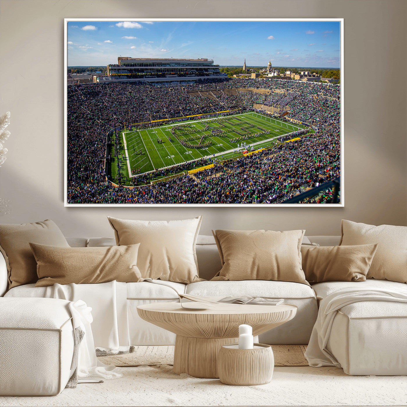 MGV-FC-36X24 - Notre Dame Fighting Irish Football Team Print - Notre Dame Stadium Wall Art Canvas Print