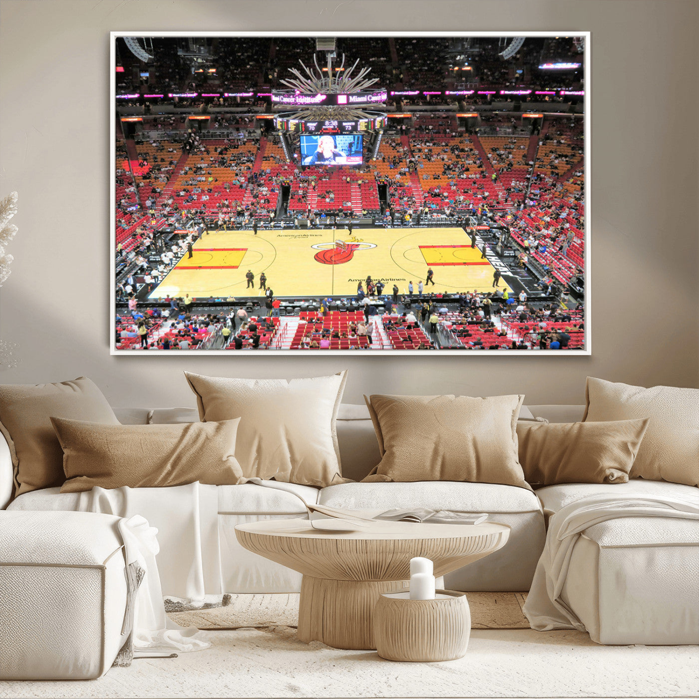 MGV-FC-36X24 - Miami Heat Basketball Team Print Wall Art- Kaseya Center Stadium Wall Art Canvas Print