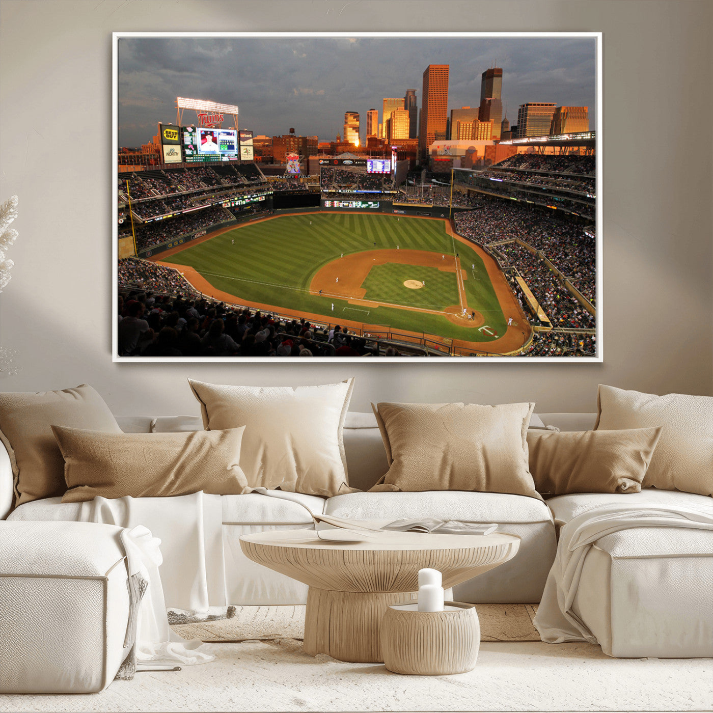MGV-FC-36X24 - Minnesota Twins Baseball Team Print - Minneapolis Target Field Stadium Wall Art Canvas Print