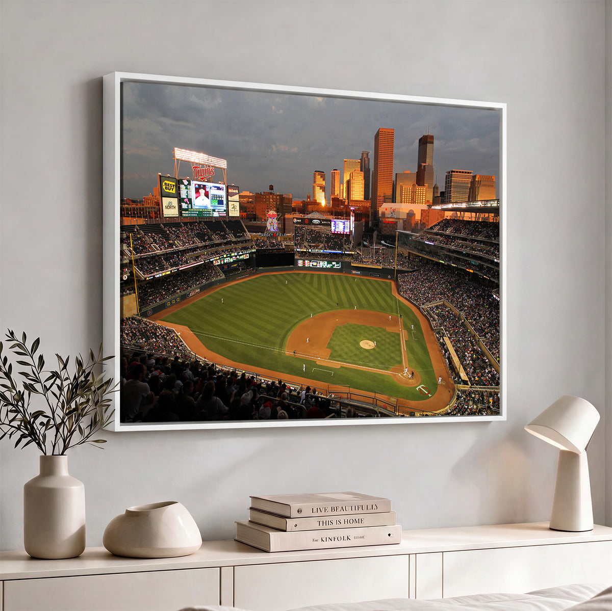 99822-MGV-CV-36X24 - Minnesota Twins Baseball Team Print, Minneapolis Target Field Stadium Wall Art