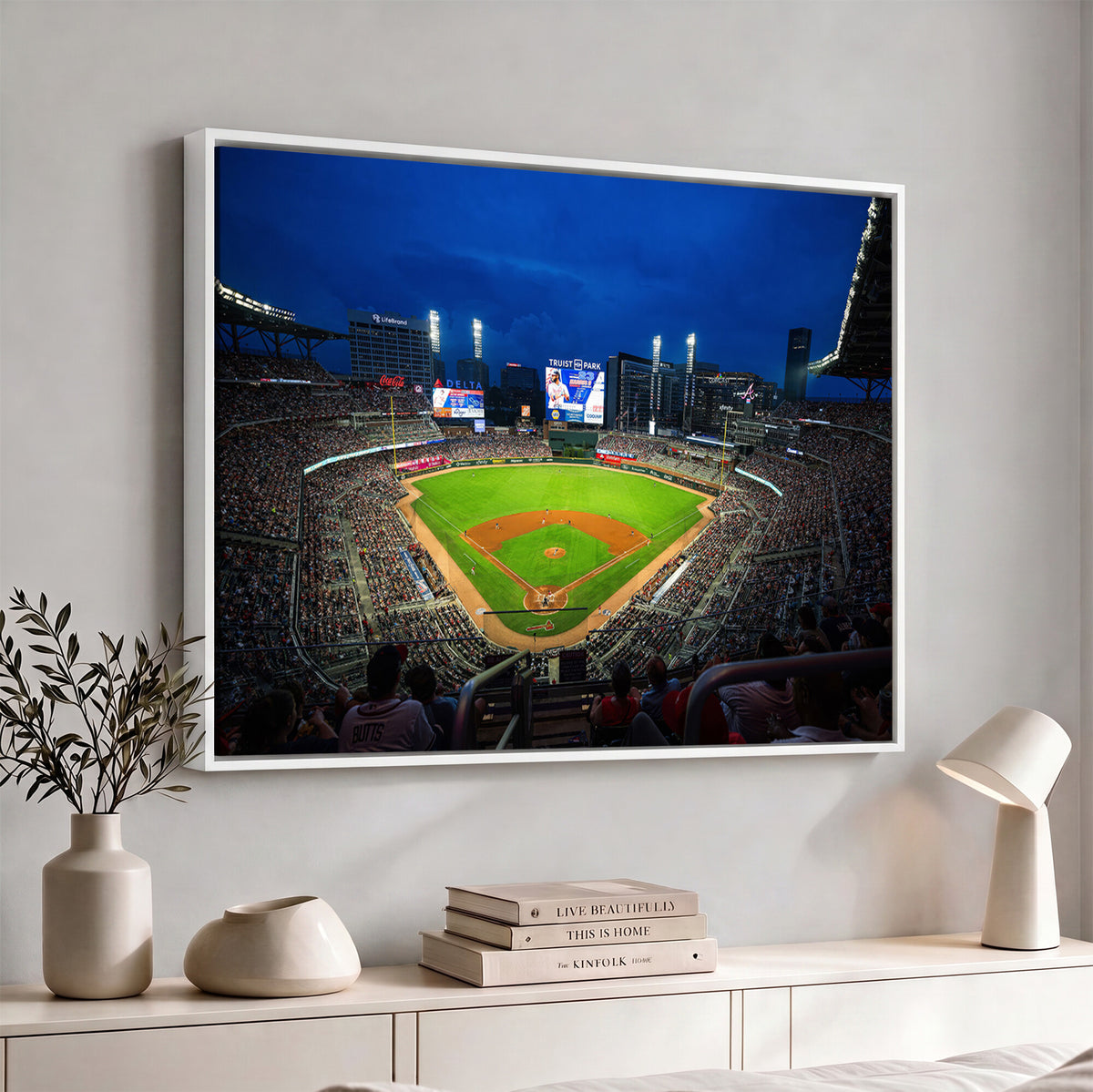 88590-MGV-CV-36X24 - Truist Park Night Game Canvas Art, Atlanta Braves Stadium