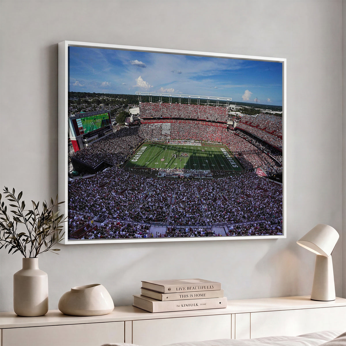 83382-MGV-CV-36X24 - South Carolina Gamecocks Football Team Print, Columbia Williams-Brice Stadium Wall Art