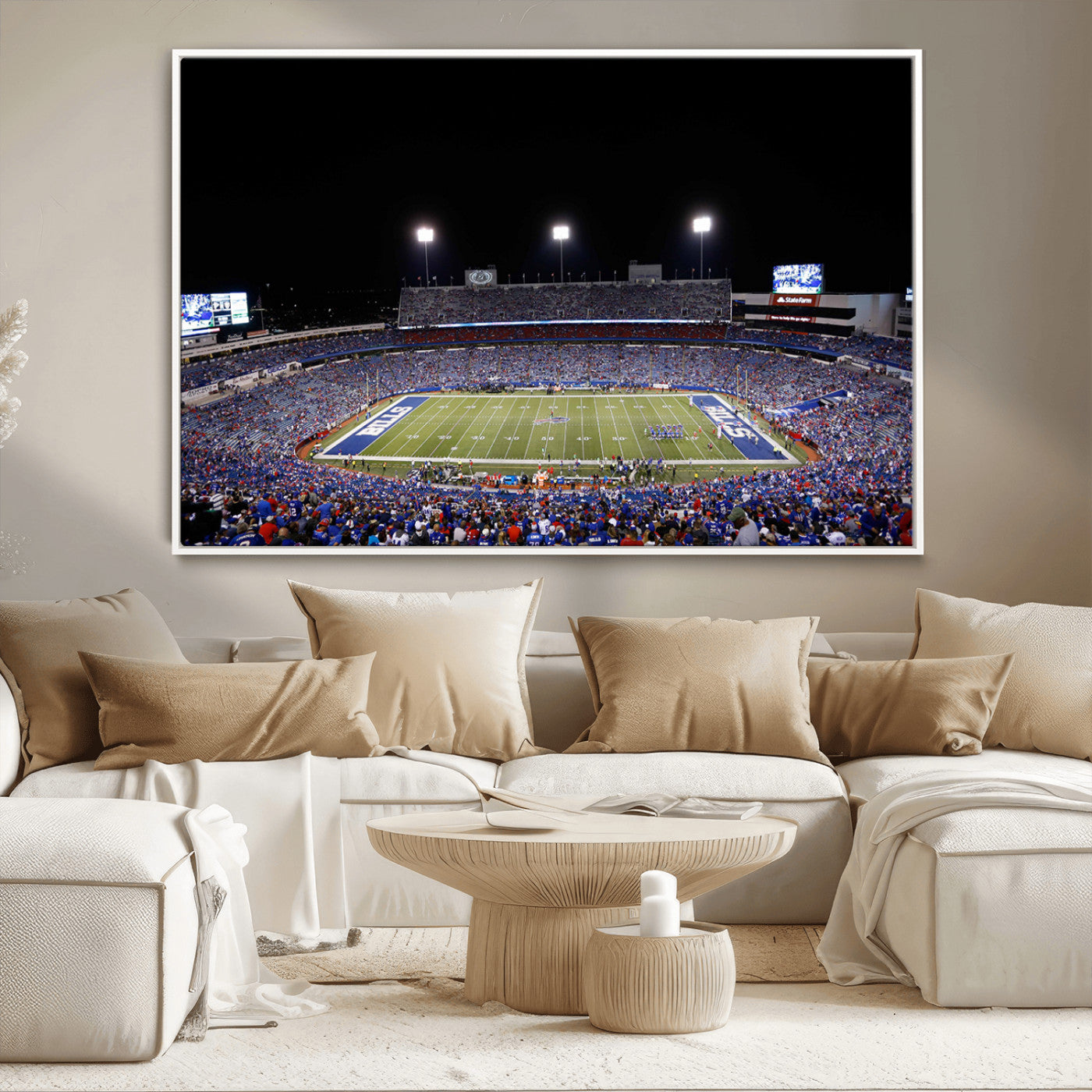 MGV-FC-36X24 - Buffalo Bills Wall Art - Buffalo Bills Stadium Canvas Print, Perfect Sports Decor for Living Rooms,