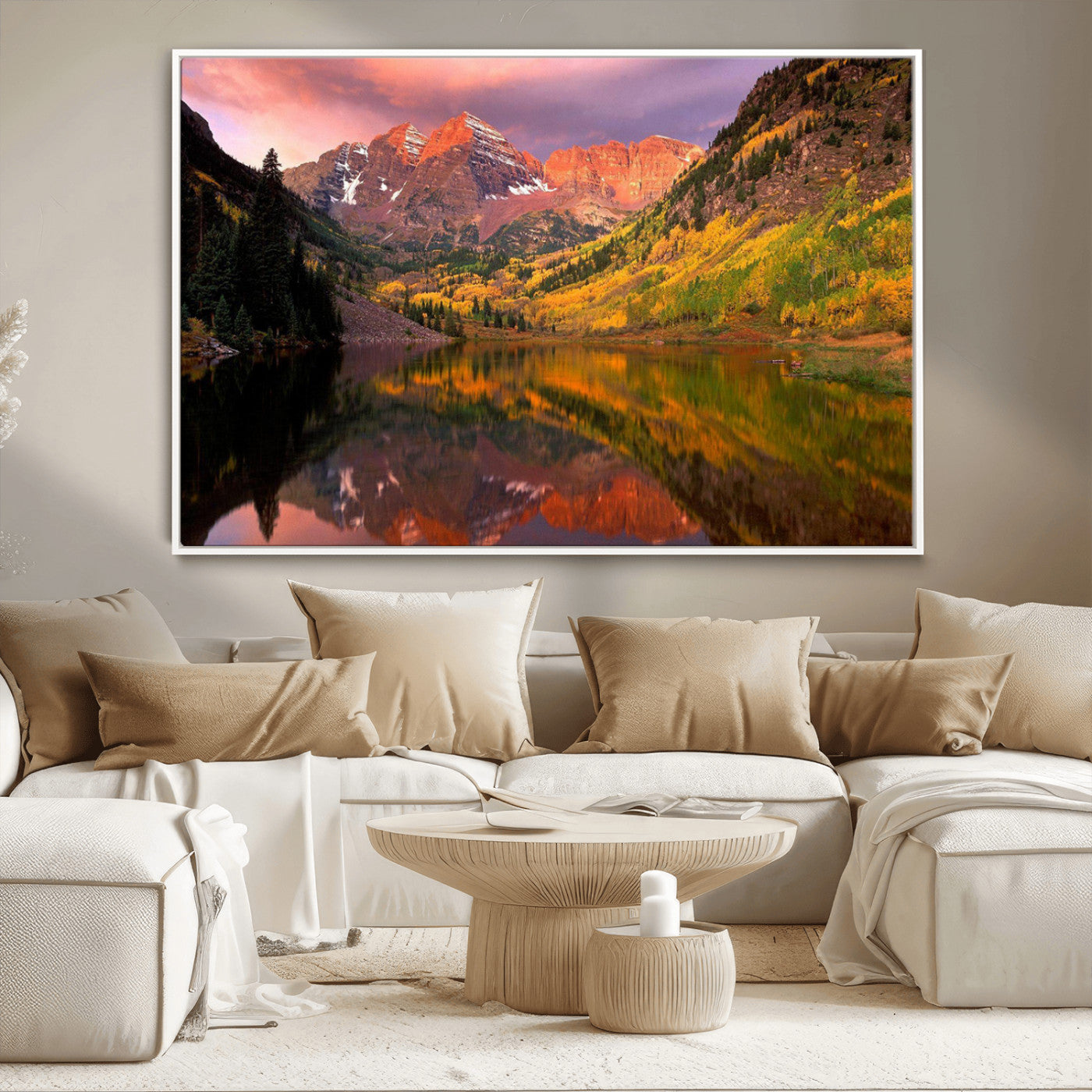 86946-MGV-CV-36X24-Colorado Rockies Mountain Sunset Wall Art | Ready to Hang and Framed | Scenic Nature Landscape