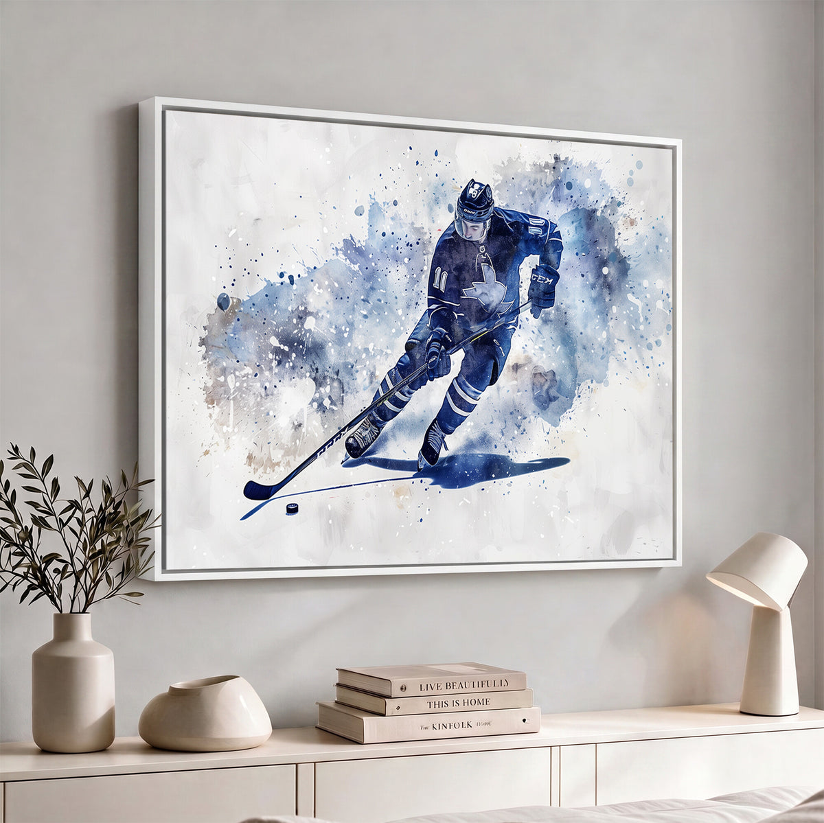 39795-MGV-CV-36X24 - Hockey Player Wall Art Canvas Print