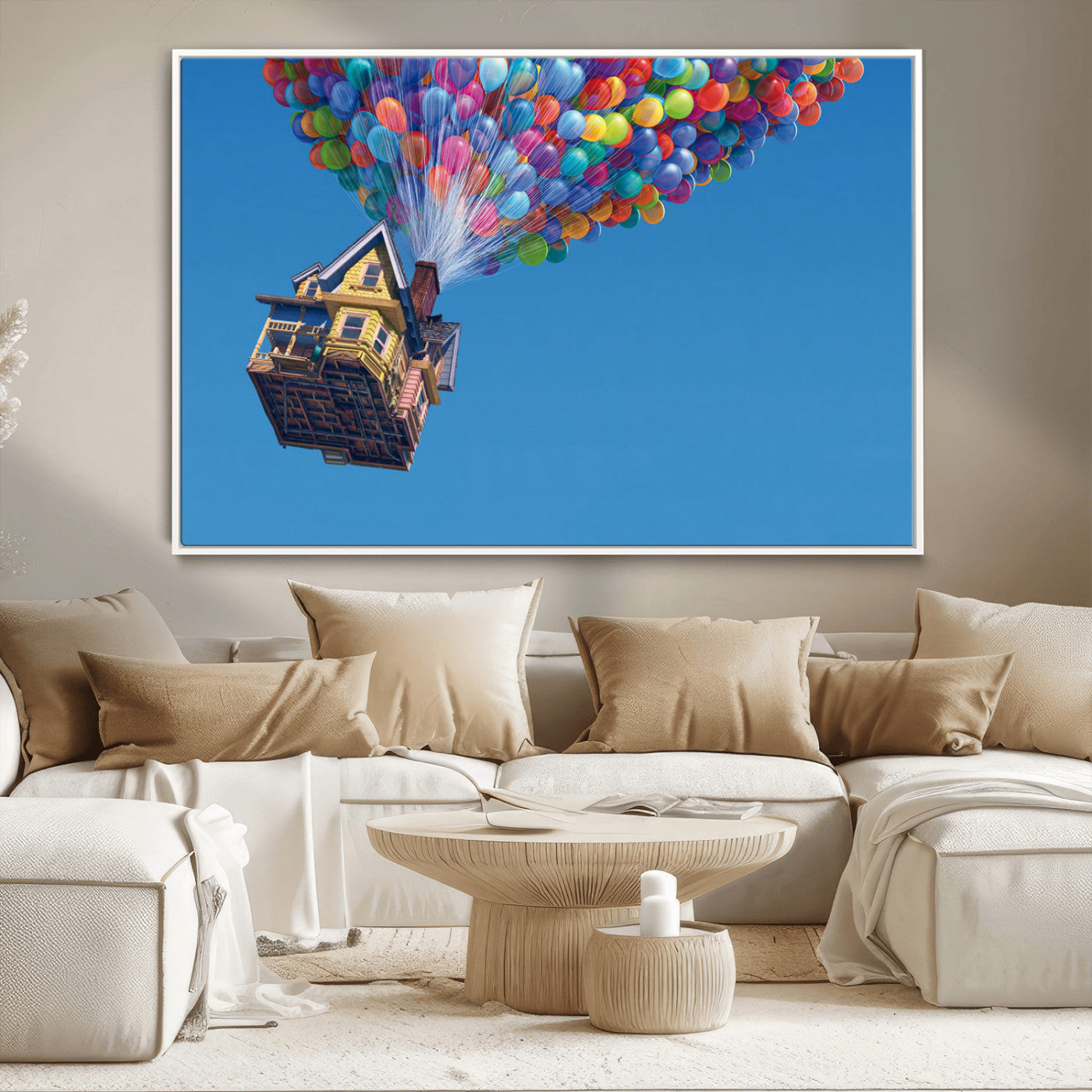 MGV-FC-36X24 - Carl Fredricksen, Up Movie Wall Art, Balloons Wall Art, Air Balloons for Kids Room Print