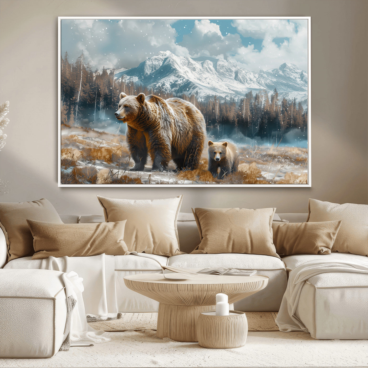 MGV-FC-36X24 - Bear and Baby Bear Wall Art Canvas Print